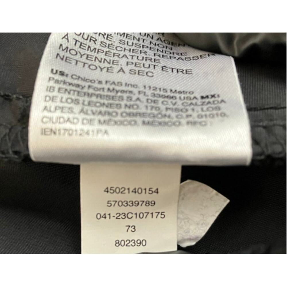 Chico's Women's Black Pull-On Hi-Rise Waist 26.5" Inseam Ankle Pants SZ 3R US16R - Picture 8 of 9